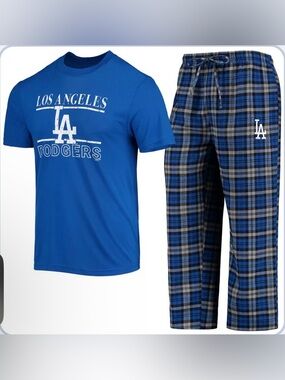 NWT New Concepts Sport MLB Baseball Los Angeles Dodgers PJ Set Mens Size Large